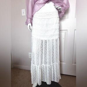 Solitaire White Lace Maxi Skirt